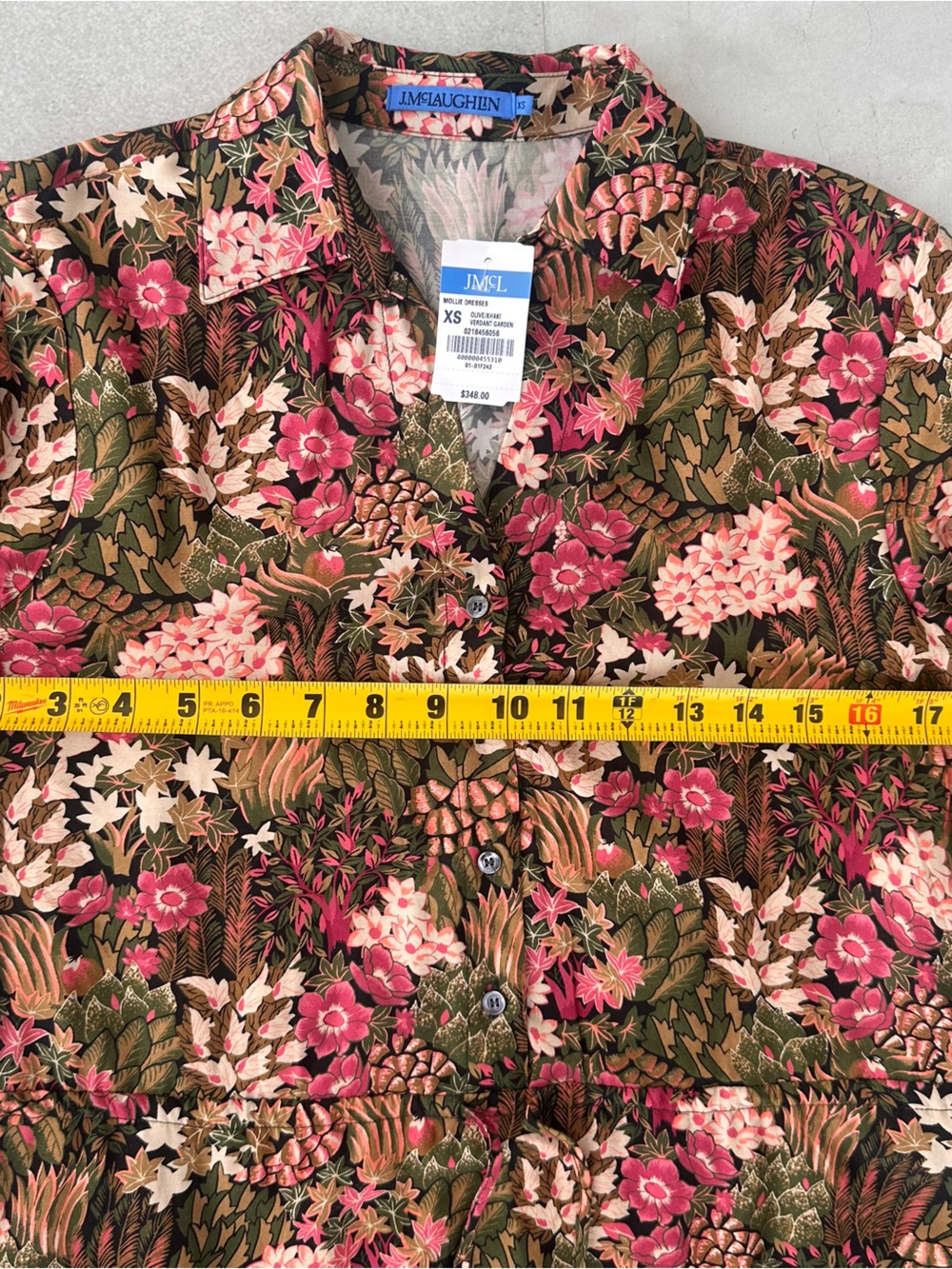 J MCLAUGHLIN NWT MOLLI KHAKI GARDEN MAXI DRESS SizeXS SILK BLD RETRO Y2K MODERN - Picture 9 of 13
